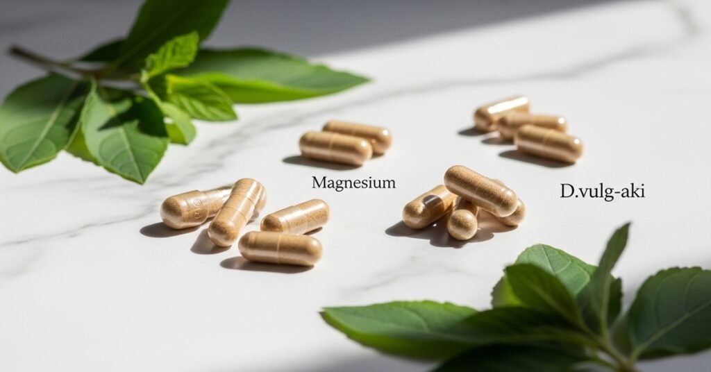 Cápsulas de magnésio e vitamina D3 — suplementos para uso prolongado com segurança comprovada.