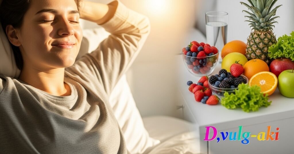 Pessoa descansada após eliminar alimentos que pioram irritação e sono da dieta